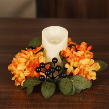 Couronne de bougies d'Halloween, fleurs artificielles de 25 cm