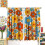 Vintage Daisy Flower Curtains Retro 70s Blue Orange Red 3