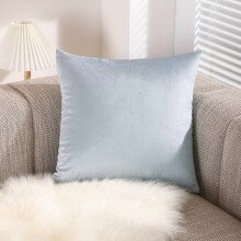 Coussin décoratif en velours gris clair 40 x 40 cm (1 pièce)