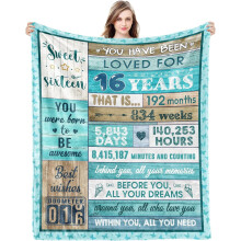 Couverture d'anniversaire Sweet16fille 127 x 152 cm