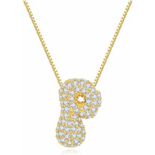 Bubble Letter Necklace 18K Gold Plated Initial Pendant