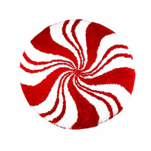 Tapis de bain rond antidérapant à motif flocons de neige de Noël, lavable