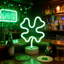Guirlande lumineuse de la Saint-Patrick en forme de trèfle à quatre feuilles, 3 m