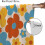 Vintage Daisy Flower Curtains Retro 70s Blue Orange Red 7