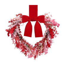Couronne de jasmin artificiel en forme de cœur avec nœuds en toile de jute 12