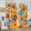Vintage Daisy Flower Curtains Retro 70s Blue Orange Red 5