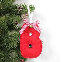 Décorations de Noël en feutrine rouge, lettres A-Z, 26 pièces