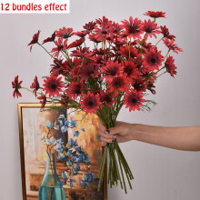 Bouquet de marguerites artificielles en soie Gerber (5 tĂŞtes)