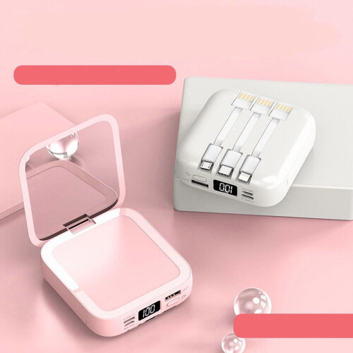 Ροζ Power Bank Γρήγορος Φορτιστής USB-C 10000mAh