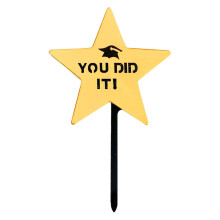 Five-Pointed Star Cake Topper You Did It 1 pc
