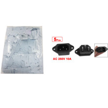 5 Pcs 3P IEC 320 C14 Male Plug Panel Power Inlet Sockets Connectors & 1000 Pcs Silicon Thermal Heatsink Insulator Pads