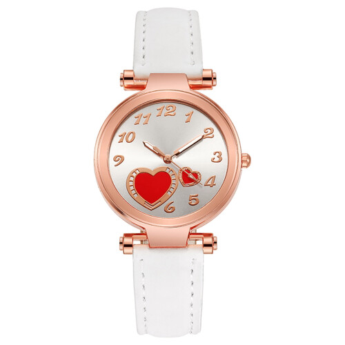 Women's Quartz Analog Watch Leather Strap Round Case 1