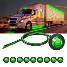 Waywe 3/4 Inch Green Bullet Side Marker Light 10PCS