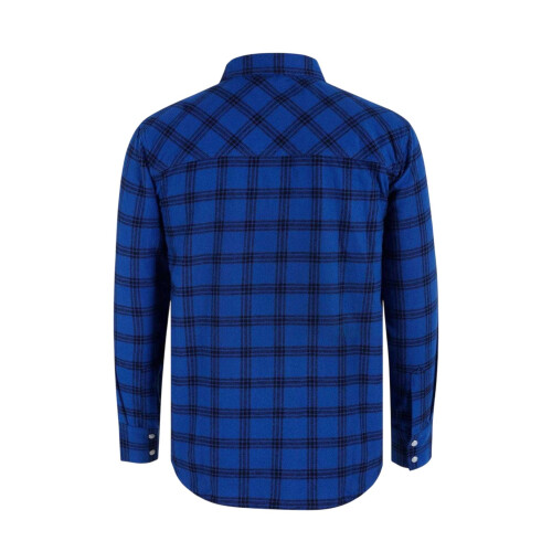 Lee Cooper (S, Blue) Lee Cooper Mens Check Plaid Long-Sleeved Shirt 1