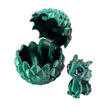 Groen drakenei speelgoed, 3D-geprint, paasverrassing.
