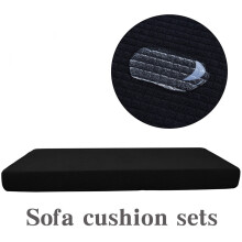 Housse de canapé extensible imperméable à carreaux noirs pour 1 à 4 places