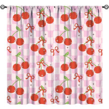 Bow Curtains Retro Pink Cherry Print 42x54 inch