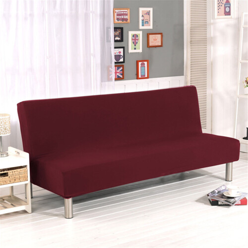 Housse de canapé en polyester élastique, couleur unie, pour futon.