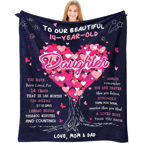 Couverture douce pour filles de 14 ans, 152 x 127 cm