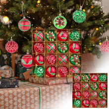 Christmas Ball Ornaments Set Red Green 16 Pieces