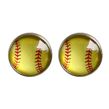 Ohrringe aus Edelsteinglas, Basketball, Baseball, Volleyball, Einheitsgröße