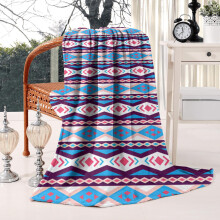 Plaid vintage bohème en sherpa 50x60