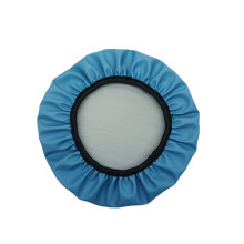 Housse de tabouret de bar ronde antidérapante en cuir bleu imperméable