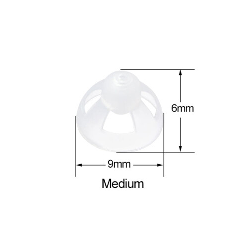 Silicone Earphone Domes Transparent M Size 10 Pcs 2