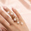 Gold Pearl Ring for Women Chunky Adjustable Stacking Ring 7
