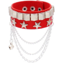 Pikadingnis Cuff Bracelet PU Leather Rock Punk Style