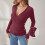 Women's Deep V-Neck Wrap Sweater Long Sleeve Slim Fit 5