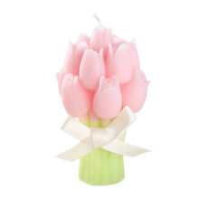 Pink Tulip Scented Candle Floral Shape Romantic Gift