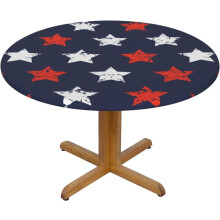 Nappe ronde imperméable à motif d'étoiles patriotiques, taille moyenne