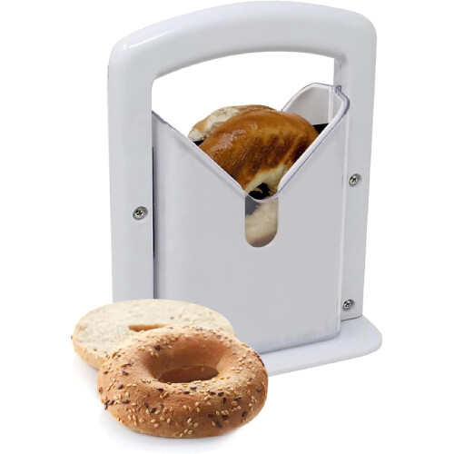 Bagelschneider aus Edelstahl mit Sicherheitsschutz