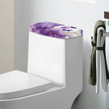 Coperchio per cassetta di scarico WC con motivo a farfalle e strisce effetto marmo (2 pezzi)