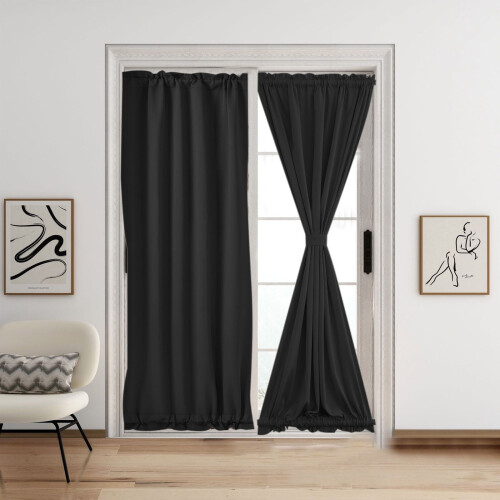 Rideaux de porte occultants thermiques à œillets