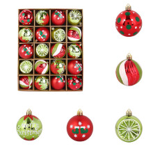 Boules de Noël incassables 6 cm, vertes et rouges, lot de 20