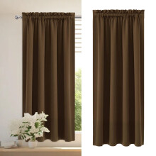 Rideaux occultants isolants thermiques et phoniques marron, lot de 2