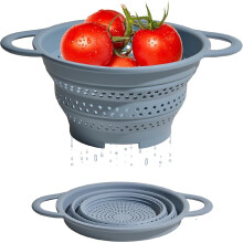 Scolapasta pieghevole con bordo in acciaio inox, 1 pezzo