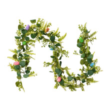 Guirlande d'œufs de Pâques en eucalyptus réaliste de 1,8 m