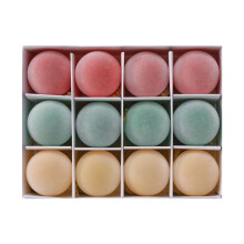 Boules de Noël en velours bleu et rose 6 cm (12 pièces)