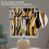 Orange Geometric Kitchen Curtains Set 36 inch Black White 3