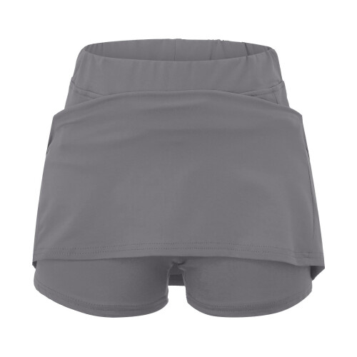 Women's Gray Mid-Waist Solid Skort with Pockets 2
