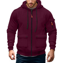 Men's Bomber Jacket Waterproof Lined Hooded Full Zip