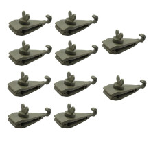 10Pcs Awning Clamp Tarp Clips Heavy Duty Lock Grip Tent Fasteners Clips Pool Awning Bungee Cord Car Tighten ArmyGreen
