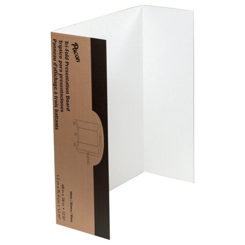 Tri-Fold Presentation Board White 40 x 28 inches Pack of 8 1