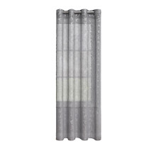 Teal sheer curtains silver foil pattern light filtering 2