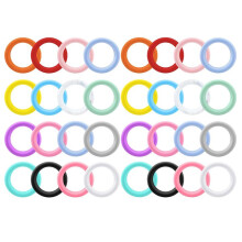 32 St SilikonpäRlbara O-Ringar 65 mm Rund Silikonslinga med 2 HåL för DIY-Nyckelring Halsband Armband Smyckenstillverkning