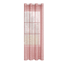 Teal sheer curtains silver foil pattern light filtering 2