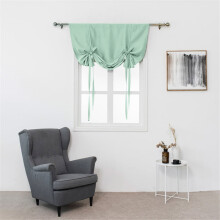 Mint Green Roman Curtains 80x120cm Beige Tie-Up Thermal